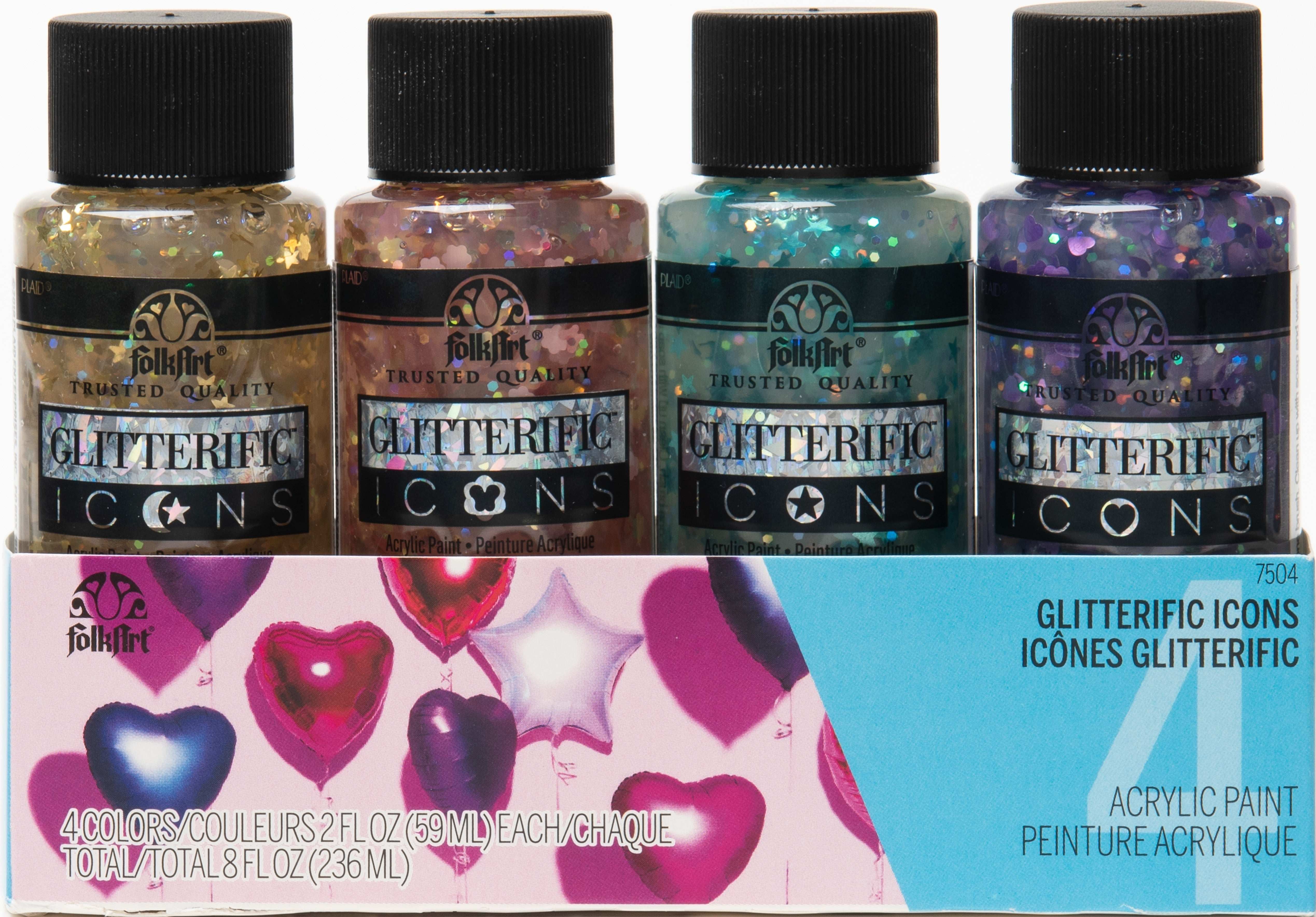 FolkArt Glitterific Icons 59ml Acrylic Paints - Set Of 4